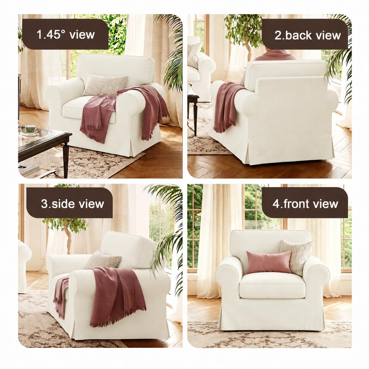Ektorp 3 Seat Sofa Cover Slipcover Replacement Made for IKEA Ektorp 3 Seat Sofa Cover, Couch Cover Not Include The Sofa Body,Khaki