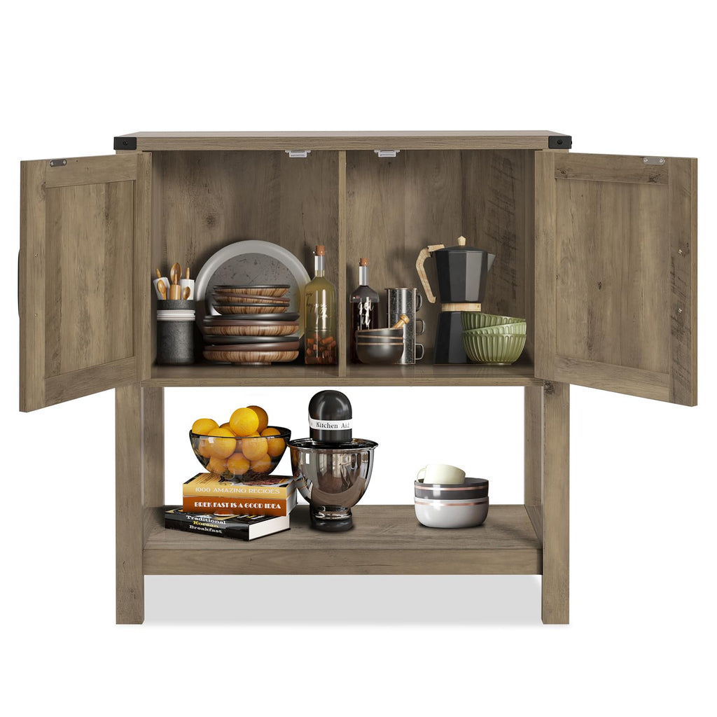 Mufico Console Table Coffee Bar Sofa Cabinet, 31.5Lx13.8Dx34.65H(White)