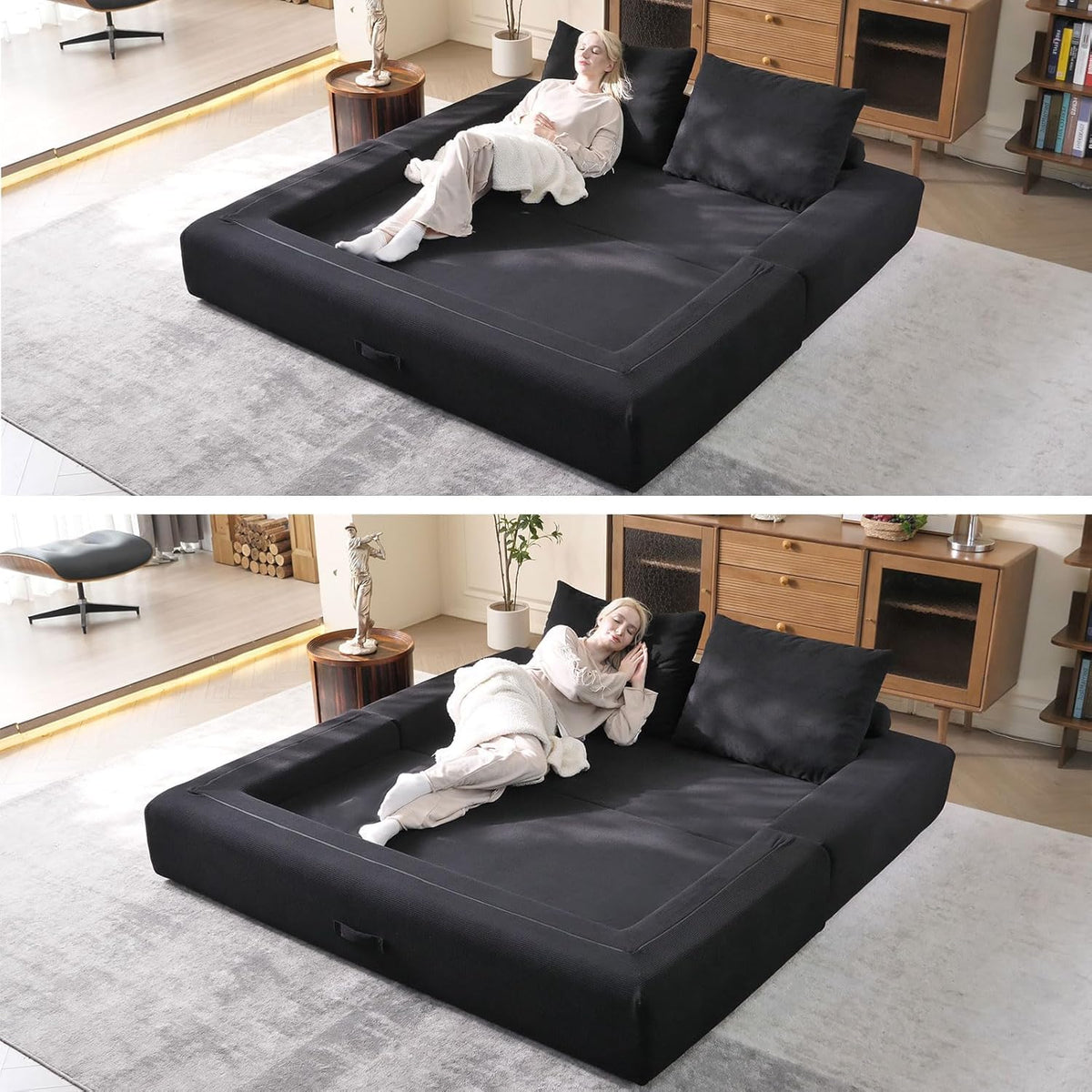 WHGBJA 79" 5 in 1 Convertible Sofa Bed Couch, Modular Sectional, Loveseat