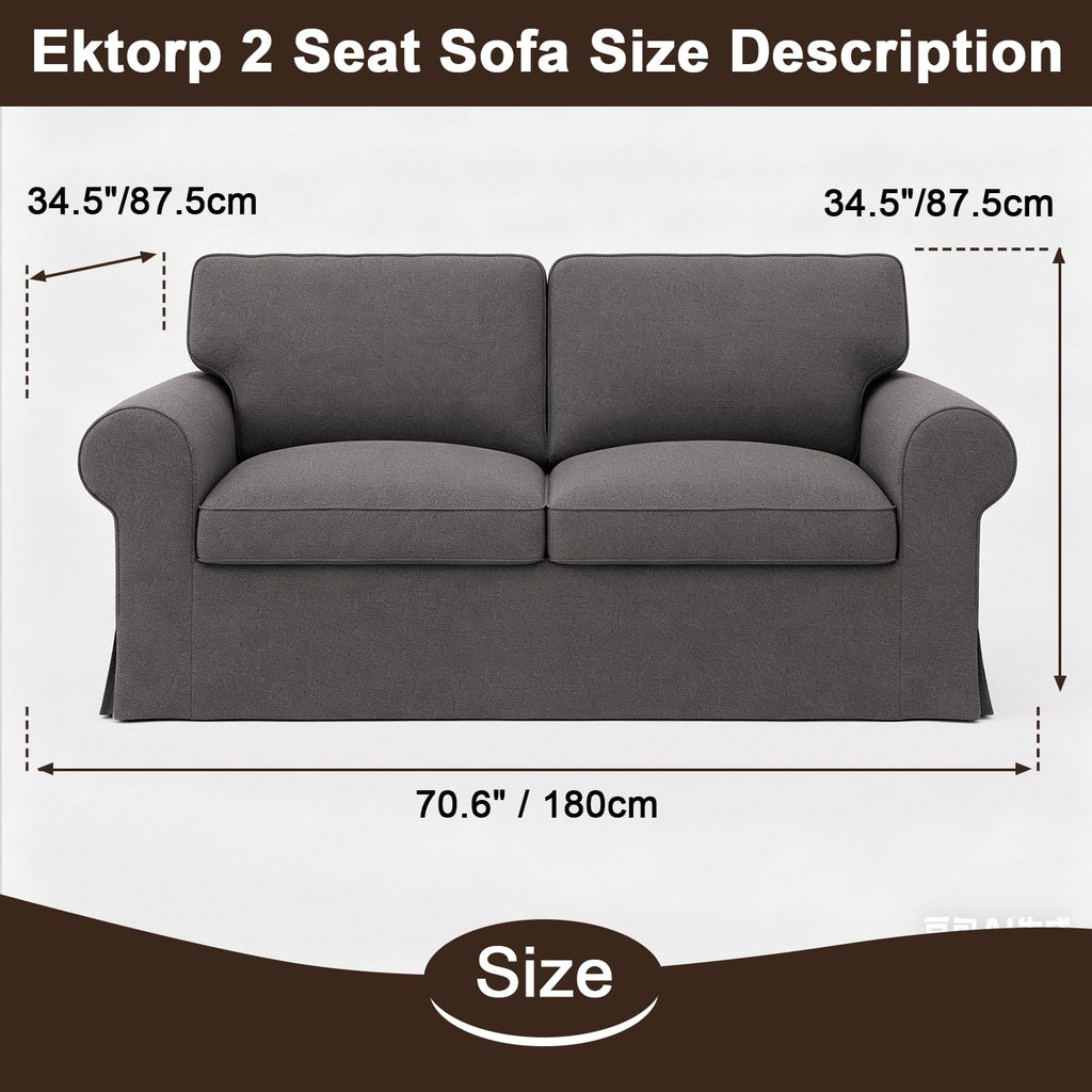 Ektorp 3 Seat Sofa Cover Slipcover Replacement Made for IKEA Ektorp 3 Seat Sofa Cover, Couch Cover Not Include The Sofa Body,Khaki
