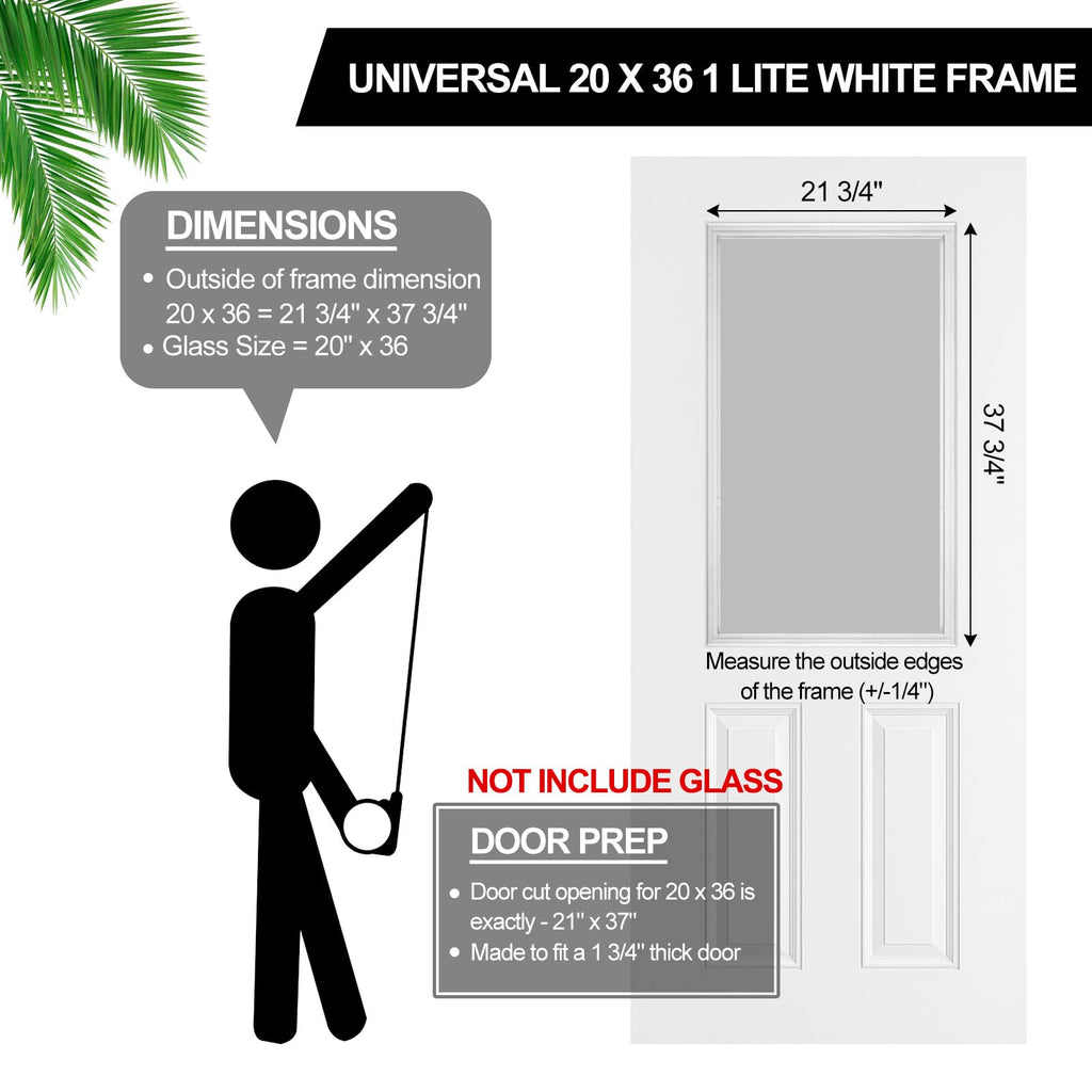 Pushglossy 20'' x 36'' Entry Door Frame Insert Only Replacement Kit