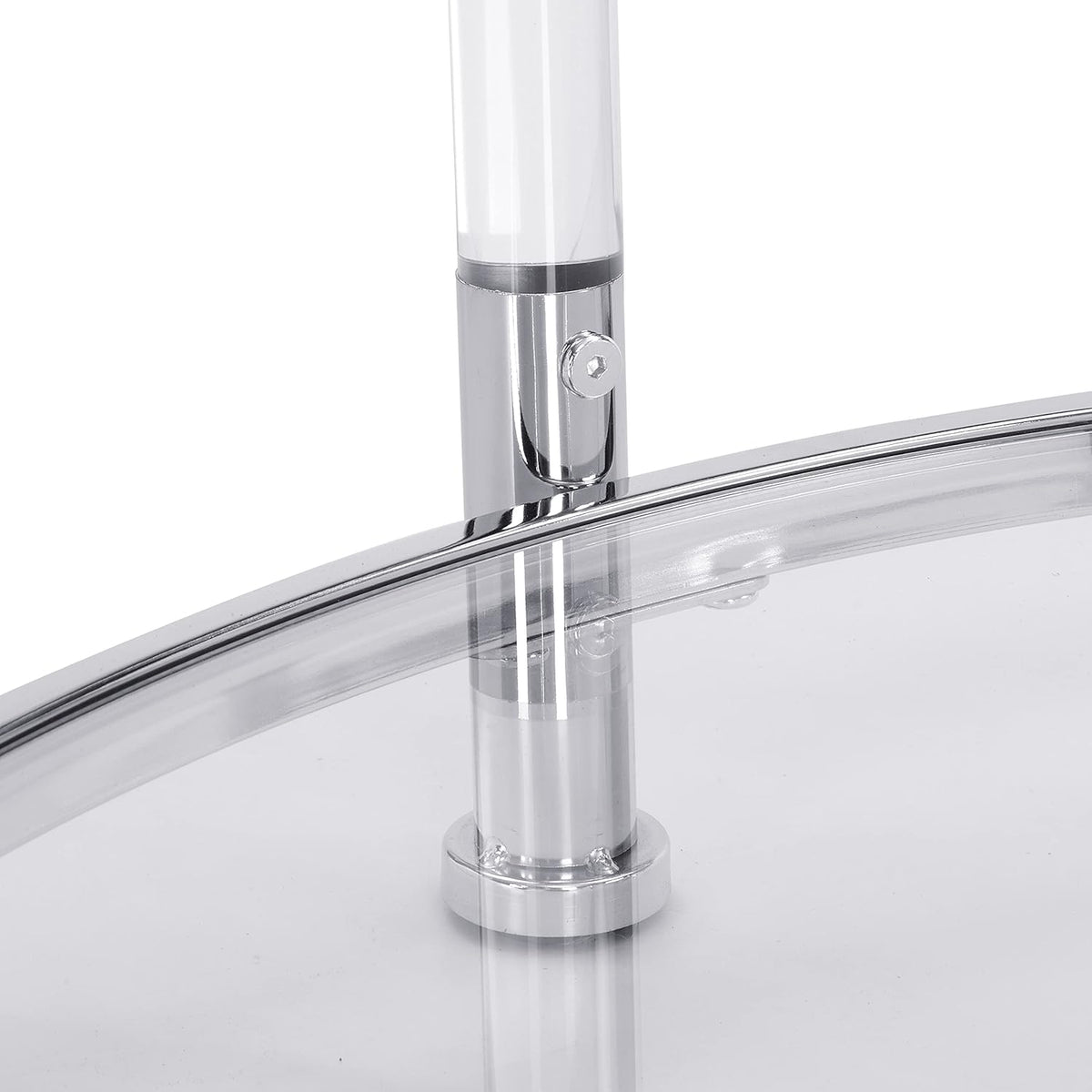 32" Tempered Glass Round Coffee Table Modern Chrome Frame Acrylic Legs Circle Living Room Center Tables