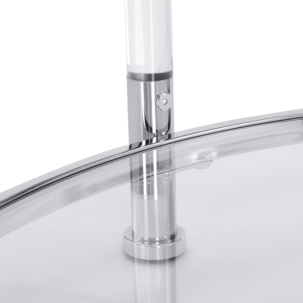 32" Tempered Glass Round Coffee Table Modern Chrome Frame Acrylic Legs Circle Living Room Center Tables