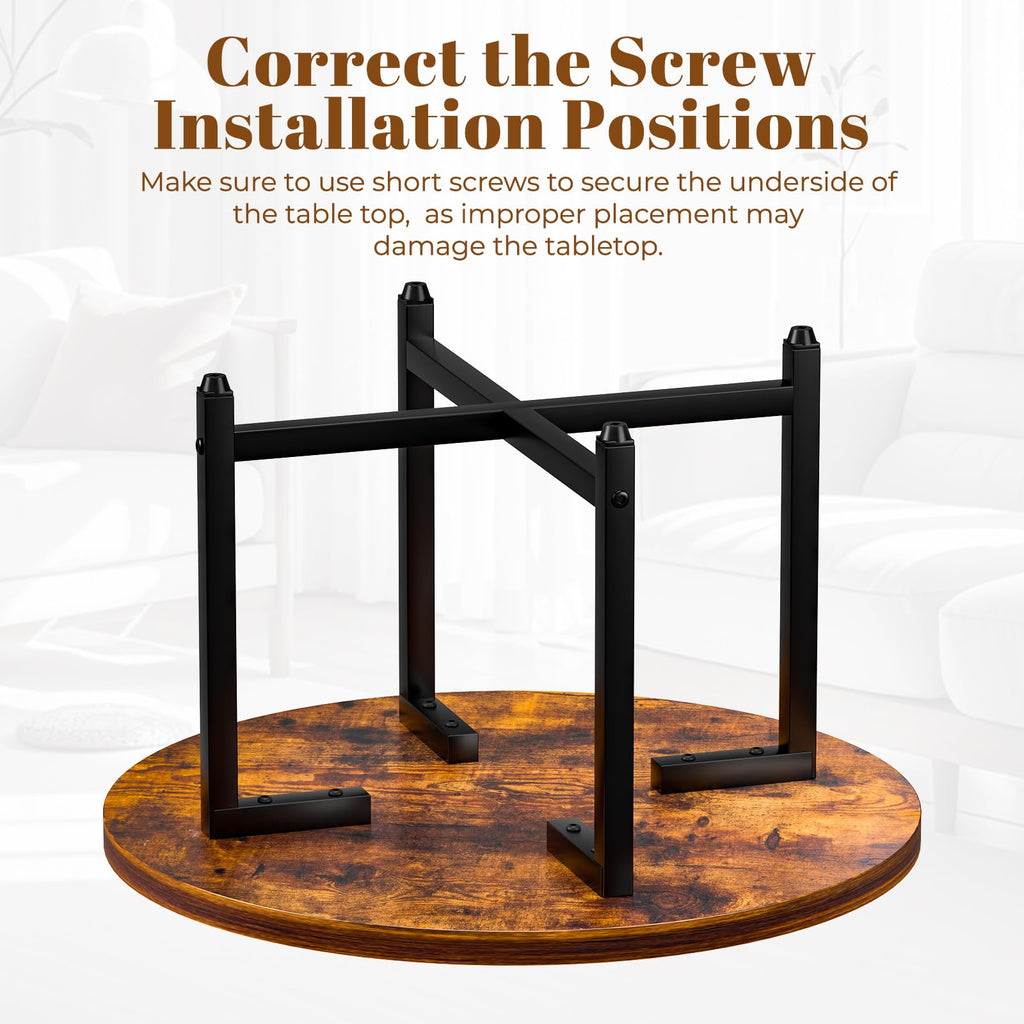 Coffee Tables for Living Room, 27.6" Round Coffee Table, Black Coffee Table
