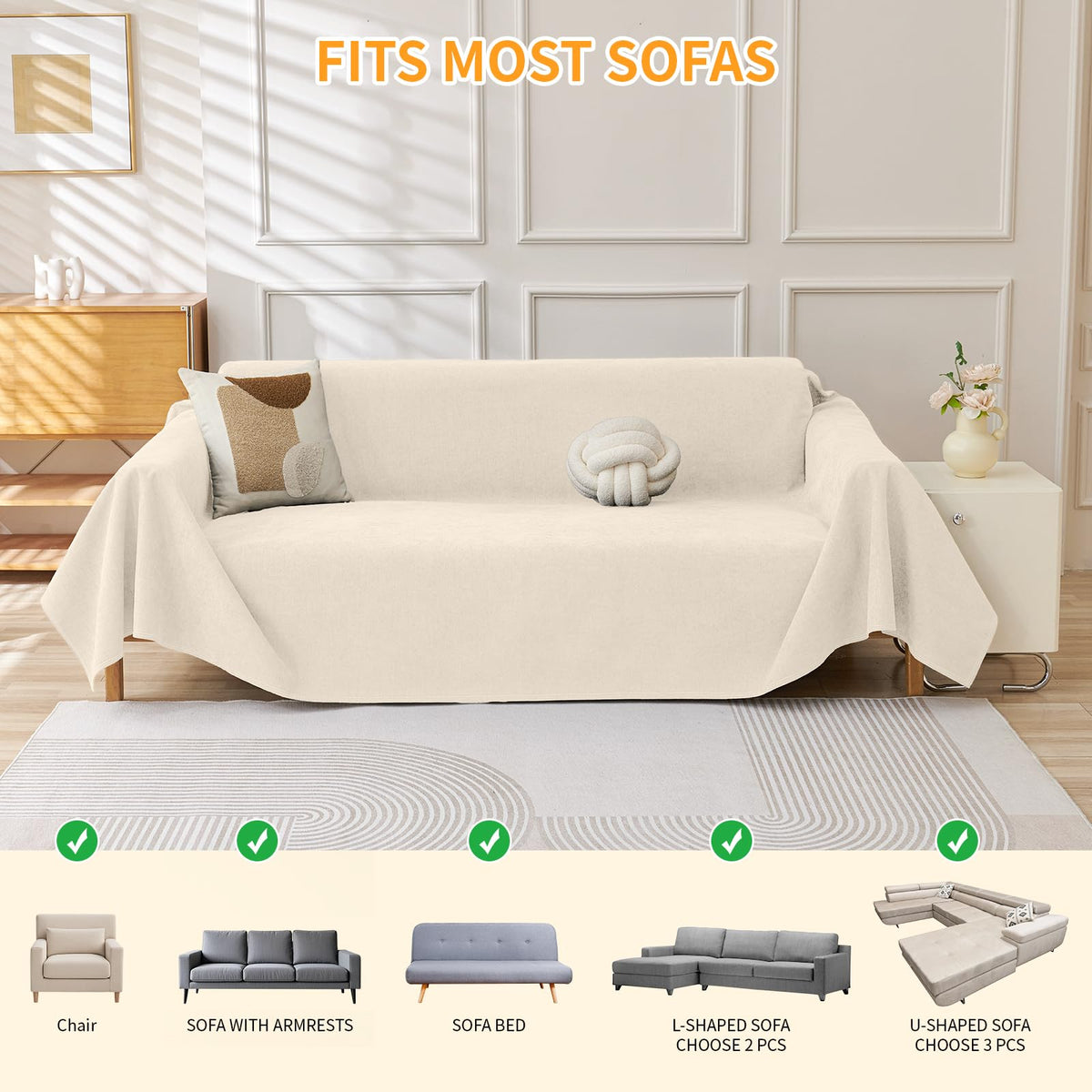 Deep Dream Cat-Scratch Resistant Couch Cover, Waterproof Sofa Cover for 3 Cushion Couch Washable, Pet Friendly Couch Protectors Anti Slip Thickened Sofa Slipcovers for Dogs Pets, 91" x 150", Brown