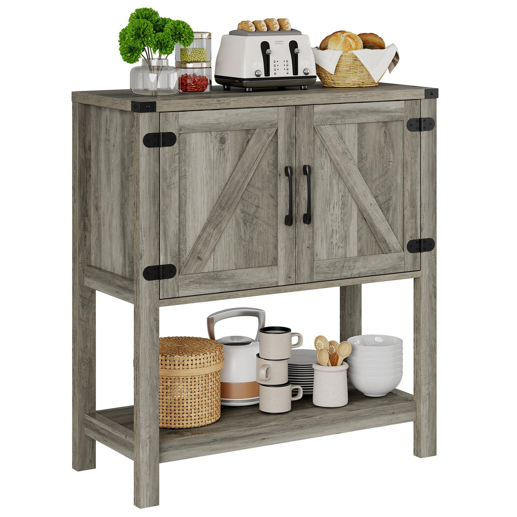 Mufico Console Table Coffee Bar Sofa Cabinet, 31.5Lx13.8Dx34.65H(White)