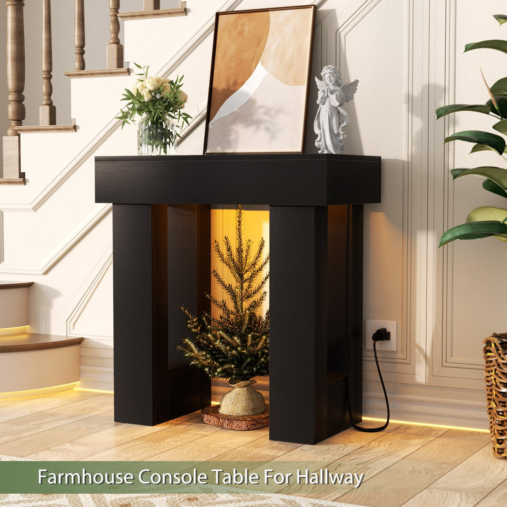 Unikito 63" Console Table with Sensor Light & AC Outlets with USB-C Ports