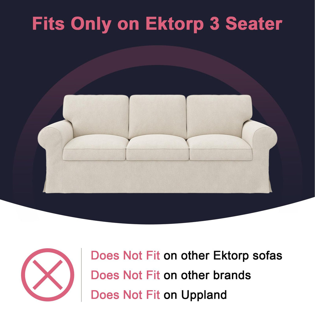 Ektorp 3 Seat Sofa Cover Slipcover Replacement Made for IKEA Ektorp 3 Seat Sofa Cover, Couch Cover Not Include The Sofa Body,Khaki