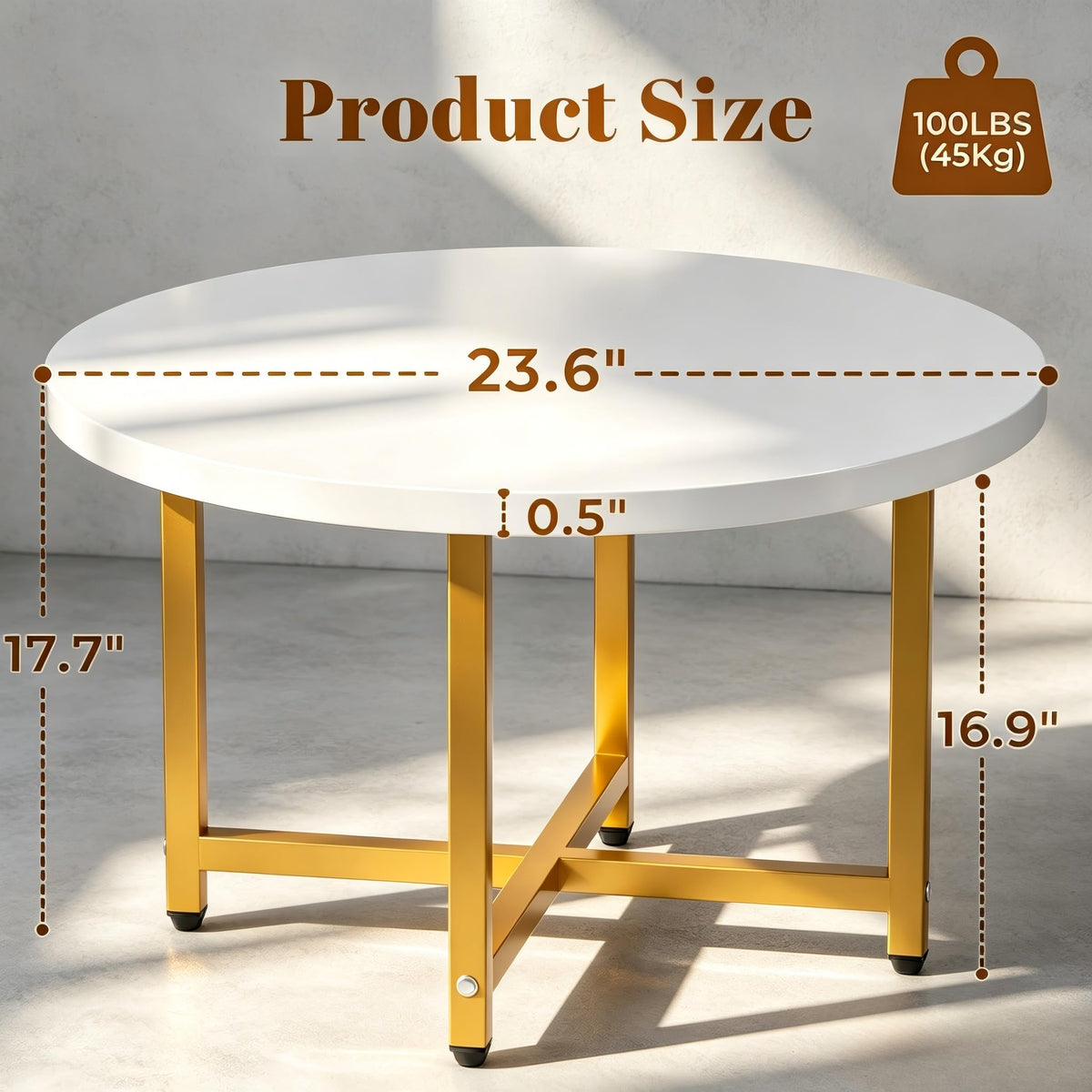 Coffee Tables for Living Room, 27.6" Round Coffee Table, Black Coffee Table