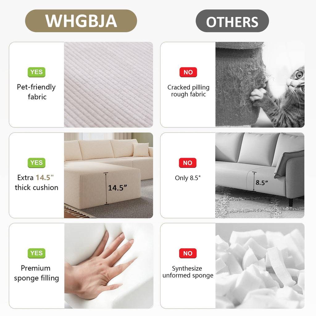 WHGBJA 79" 5 in 1 Convertible Sofa Bed Couch, Modular Sectional, Loveseat