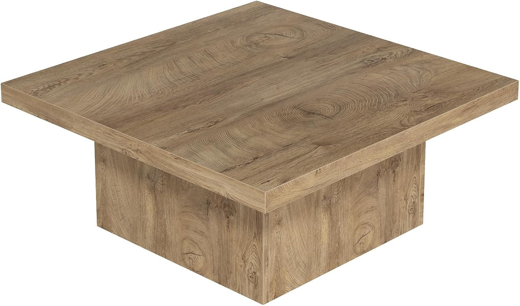 Square Coffee Table,Wooden Living Room Table,Center Table with a Large Tabletop,35.4" x 35.4",for Small Spaces, Apartments, Living Rooms, Vintage Brown