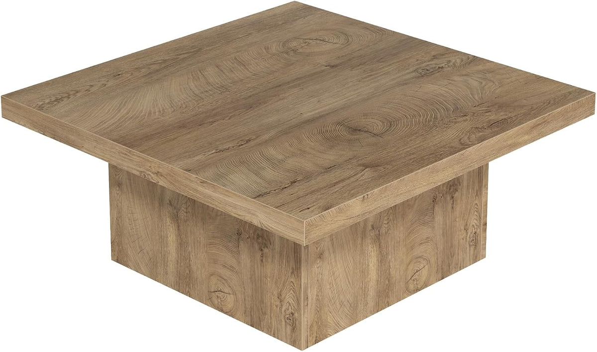 Square Coffee Table,Wooden Living Room Table,Center Table with a Large Tabletop,35.4" x 35.4",for Small Spaces, Apartments, Living Rooms, Vintage Brown