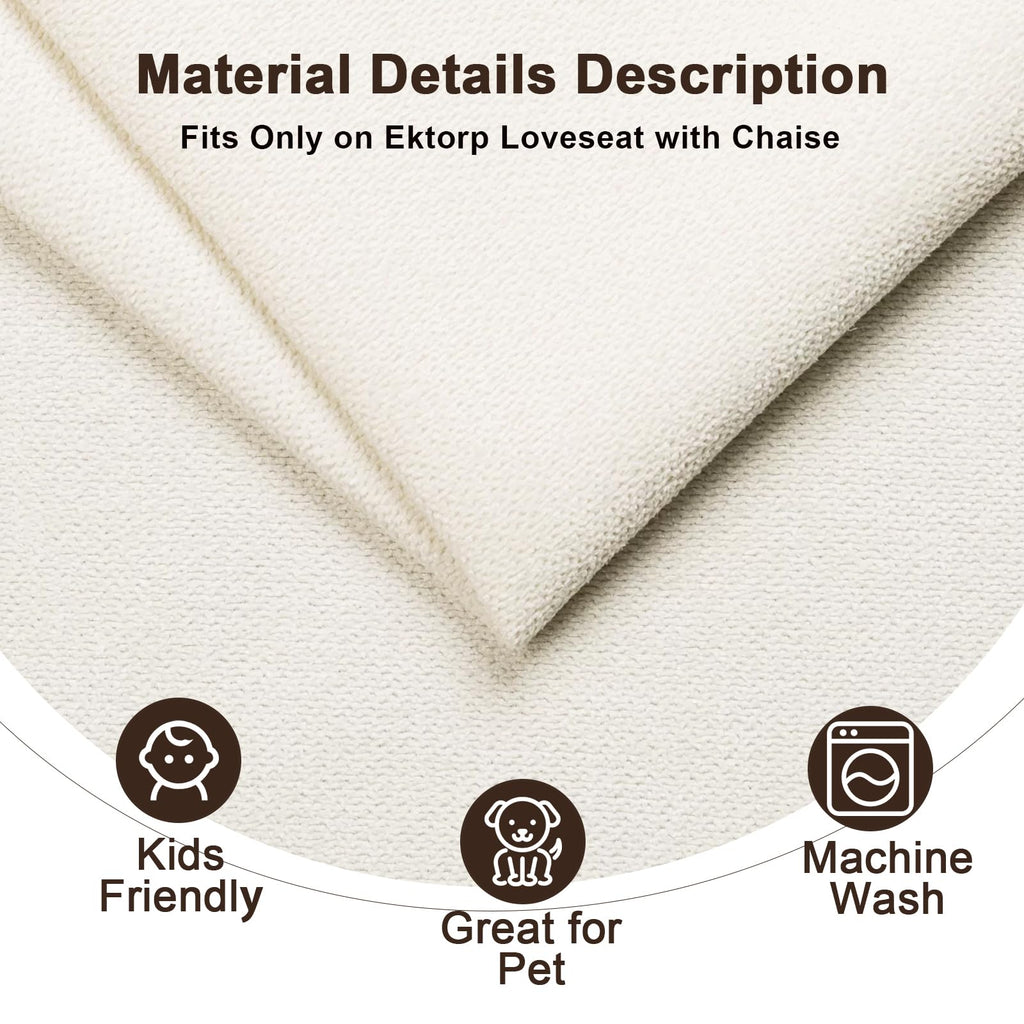 Ektorp 3 Seat Sofa Cover Slipcover Replacement Made for IKEA Ektorp 3 Seat Sofa Cover, Couch Cover Not Include The Sofa Body,Khaki