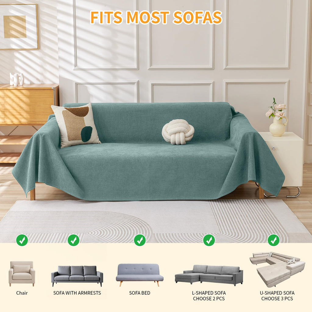 Deep Dream Cat-Scratch Resistant Couch Cover, Waterproof Sofa Cover for 3 Cushion Couch Washable, Pet Friendly Couch Protectors Anti Slip Thickened Sofa Slipcovers for Dogs Pets, 91" x 150", Brown
