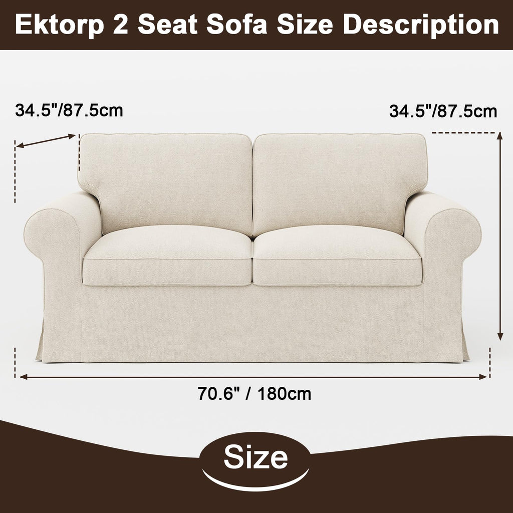 Ektorp 3 Seat Sofa Cover Slipcover Replacement Made for IKEA Ektorp 3 Seat Sofa Cover, Couch Cover Not Include The Sofa Body,Khaki