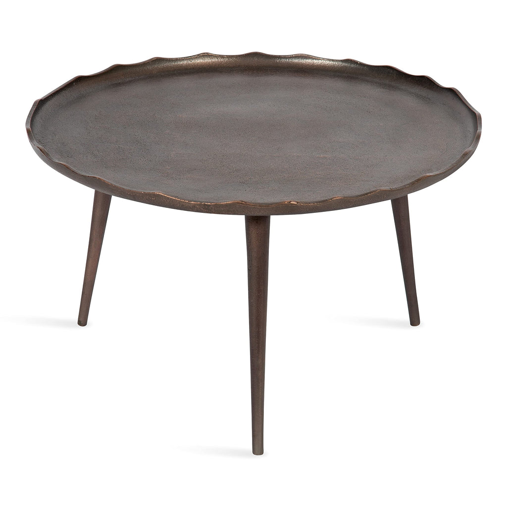 Kate and Laurel Alessia Modern Coffee Table, 26 x 26 x 15, Gold, Metal Coffee Table with Antique Detailing for Storage and Display