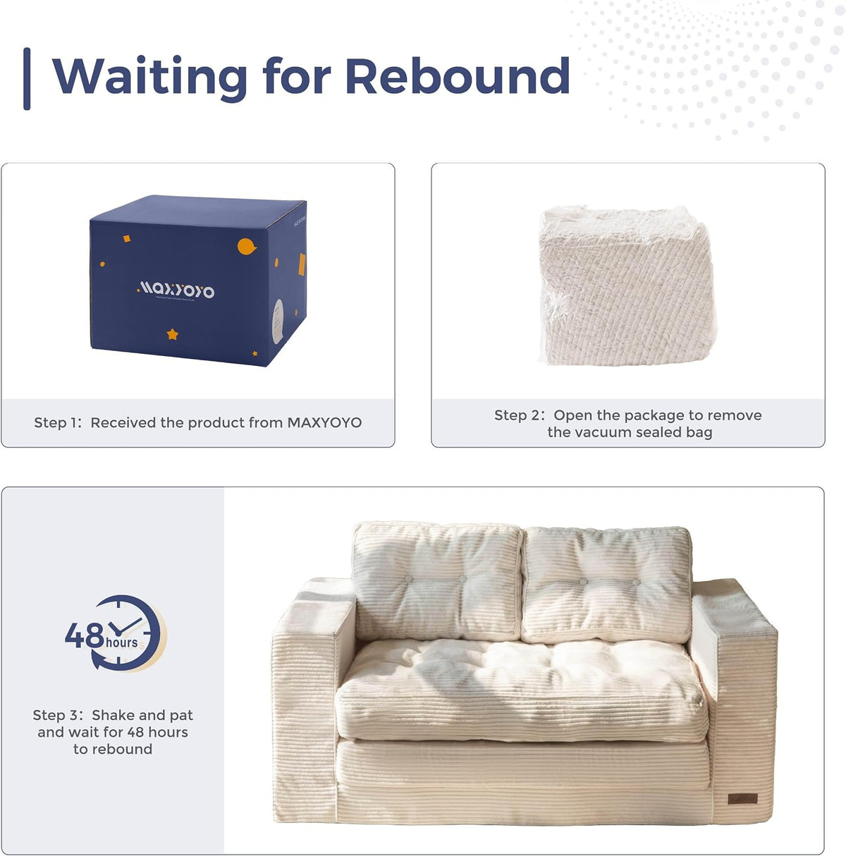 MAXYOYO Convertible Sofa Bed, Pull Out Loveseat Sofa Couch
