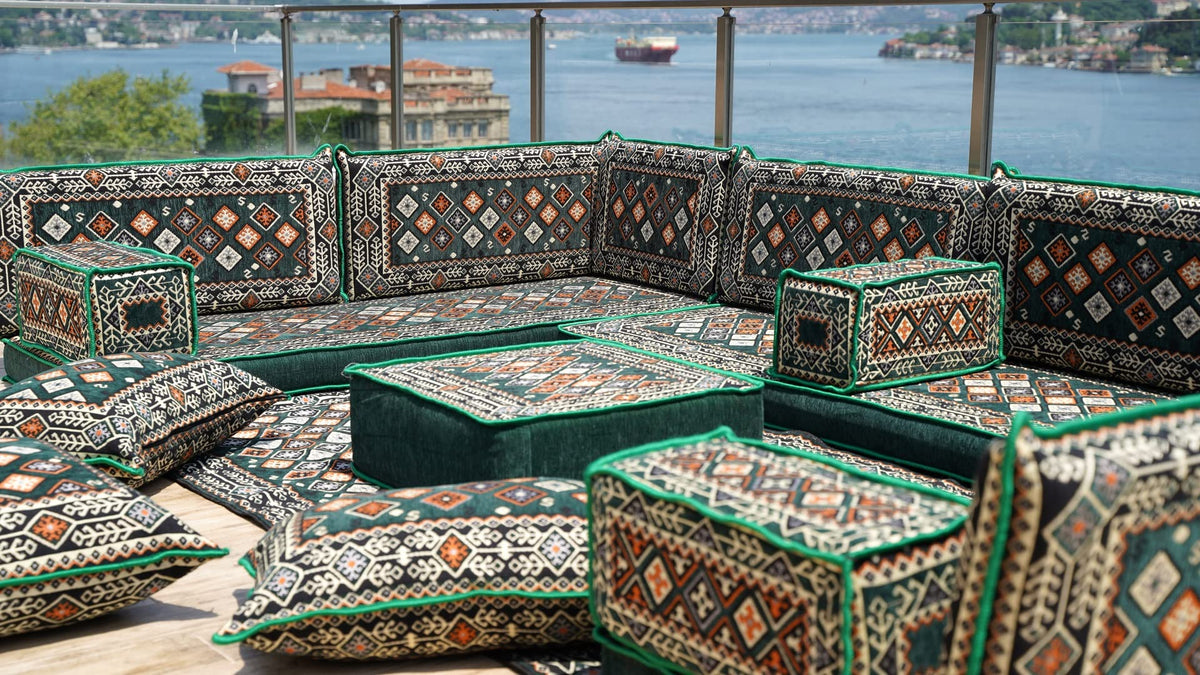 arabicsofa U Shaped Traditional Floor Sofa Majlis Seatingâ Modular Turkish Moroccan Jalsa Set with Washable Covers