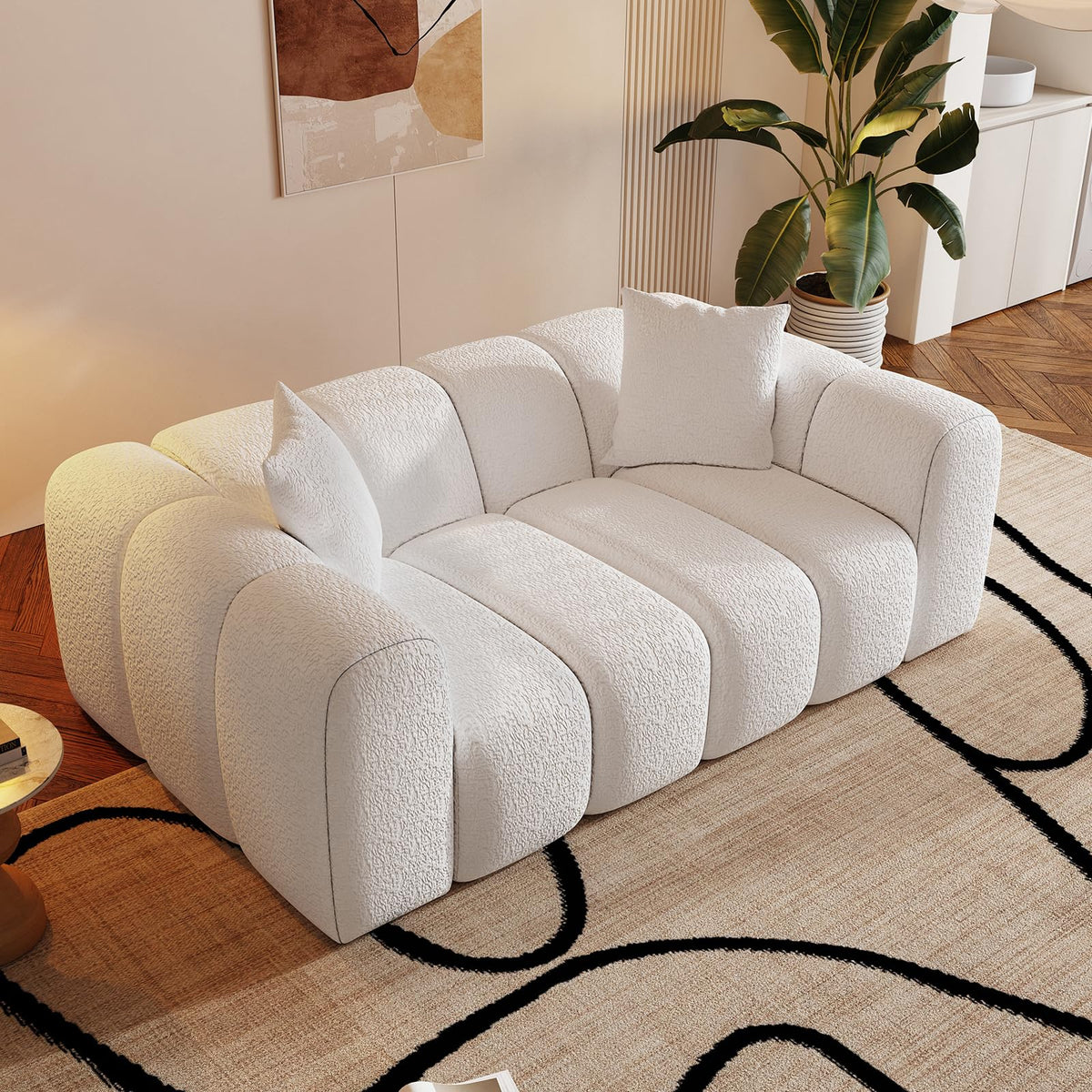 WHGBJA 79" 5 in 1 Convertible Sofa Bed Couch, Modular Sectional, Loveseat