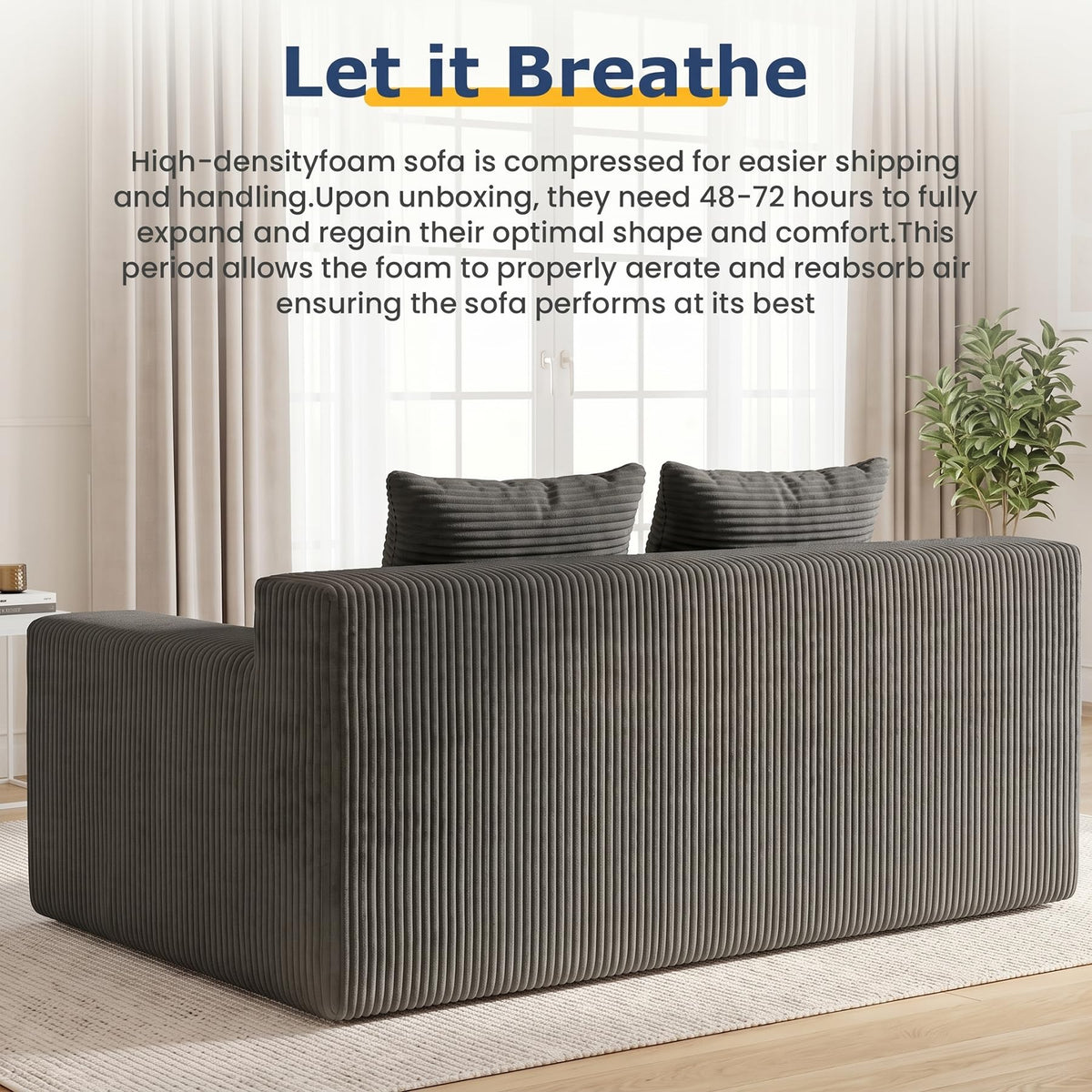 cidludto Convertible Sofa Bed, 3 in 1 Loveseat Folding Couch Bed Foldable - Chaise Lounge Chair & Floor Futon Sofa, Corduroy Pull Out Sofa Bed with 4 Pillows for Living Room, Beige
