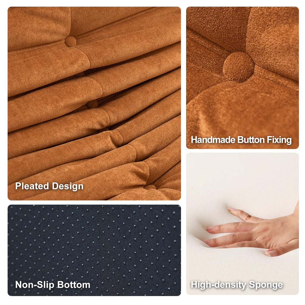 Full Foam 3-Seater Sofa, Bean Bag Floor Couch for Adults, Waterproof Fabric