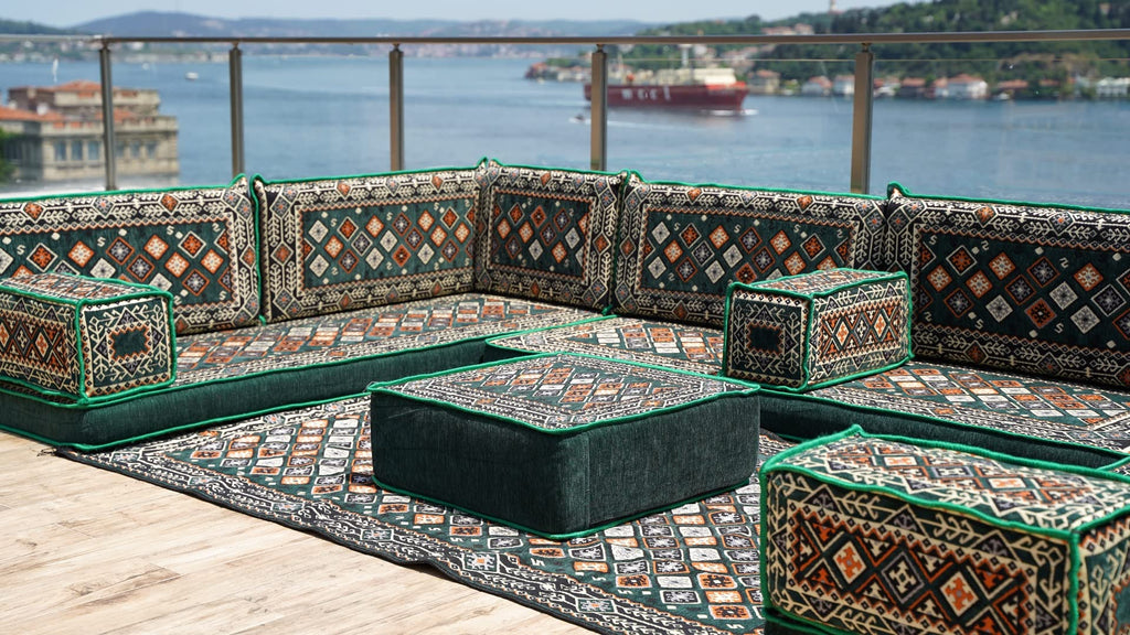 arabicsofa U Shaped Traditional Floor Sofa Majlis Seatingâ Modular Turkish Moroccan Jalsa Set with Washable Covers