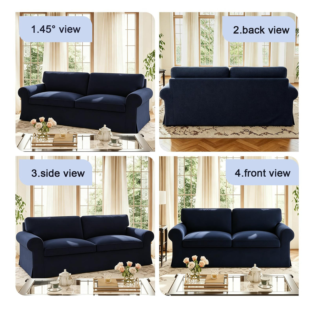 Ektorp 3 Seat Sofa Cover Slipcover Replacement Made for IKEA Ektorp 3 Seat Sofa Cover, Couch Cover Not Include The Sofa Body,Khaki