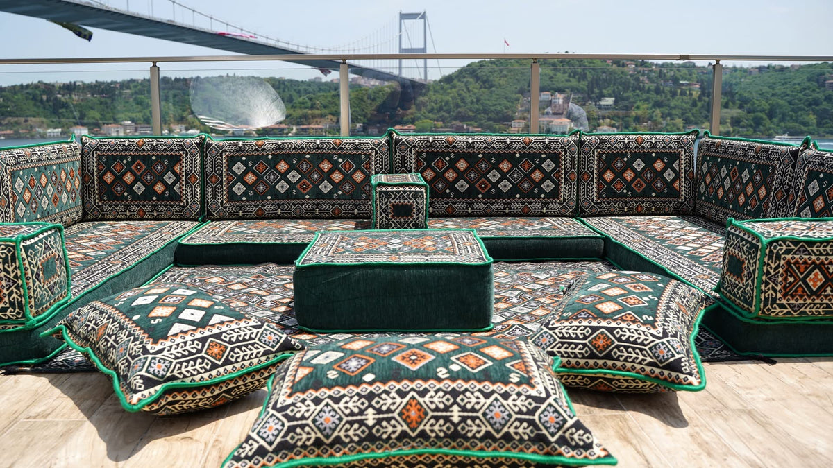 arabicsofa U Shaped Traditional Floor Sofa Majlis Seatingâ Modular Turkish Moroccan Jalsa Set with Washable Covers