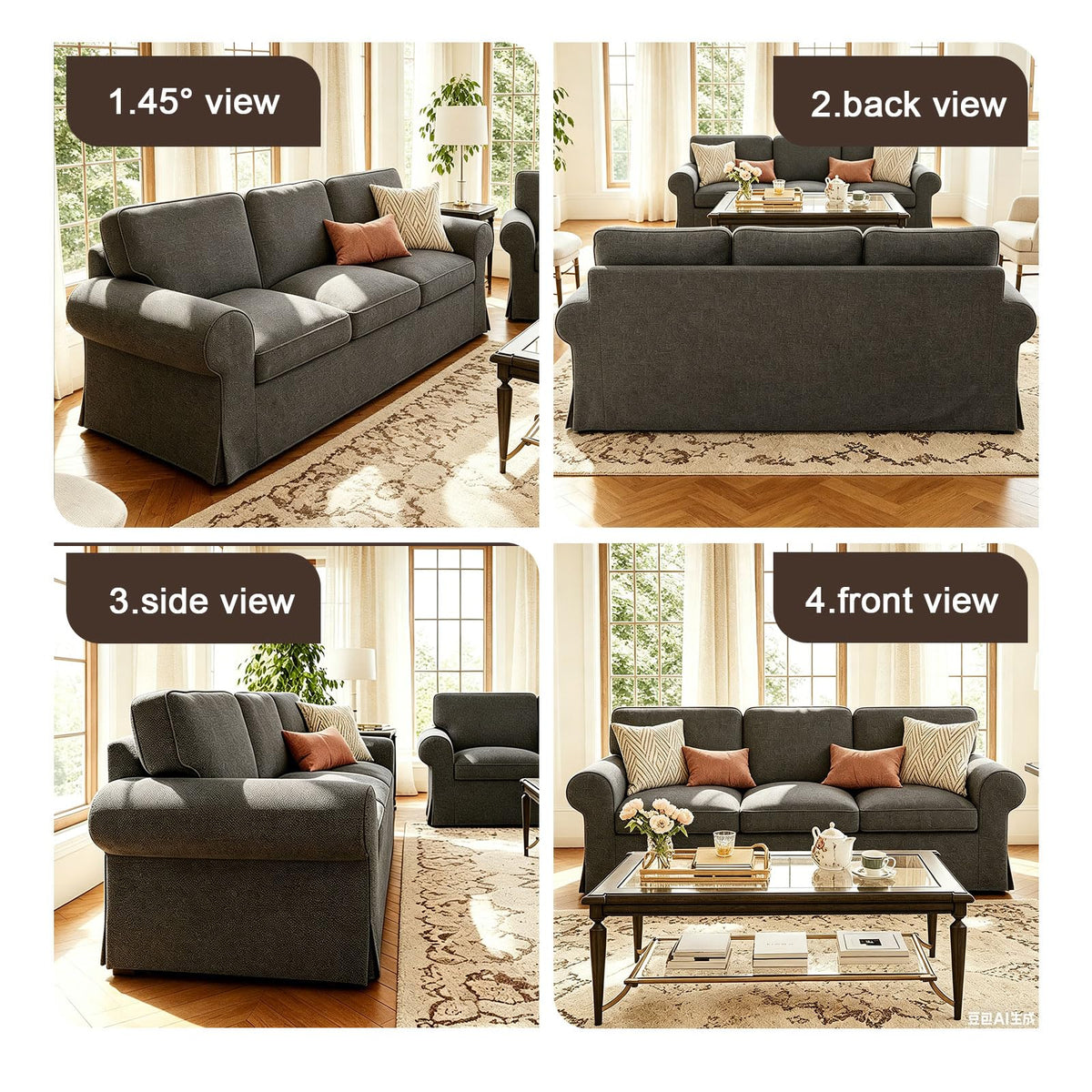 Ektorp 3 Seat Sofa Cover Slipcover Replacement Made for IKEA Ektorp 3 Seat Sofa Cover, Couch Cover Not Include The Sofa Body,Khaki
