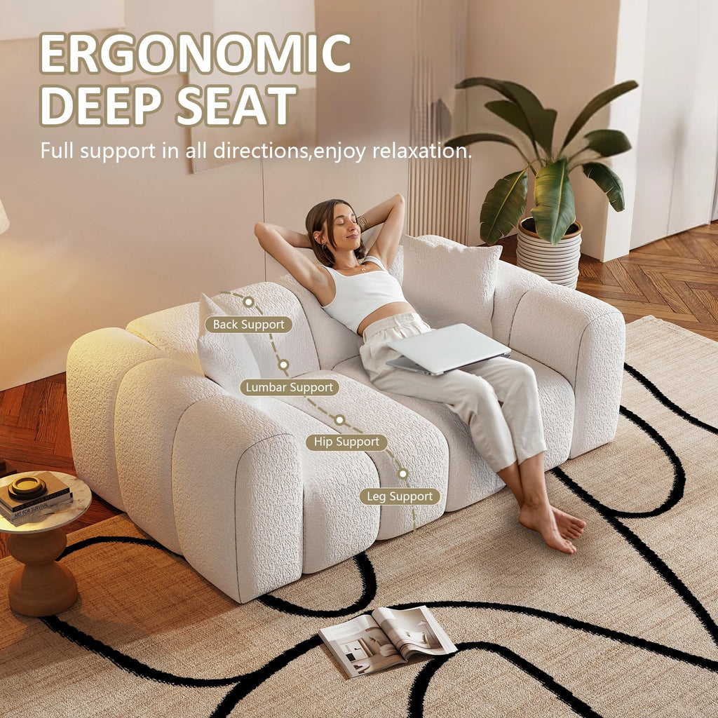 WHGBJA 79" 5 in 1 Convertible Sofa Bed Couch, Modular Sectional, Loveseat