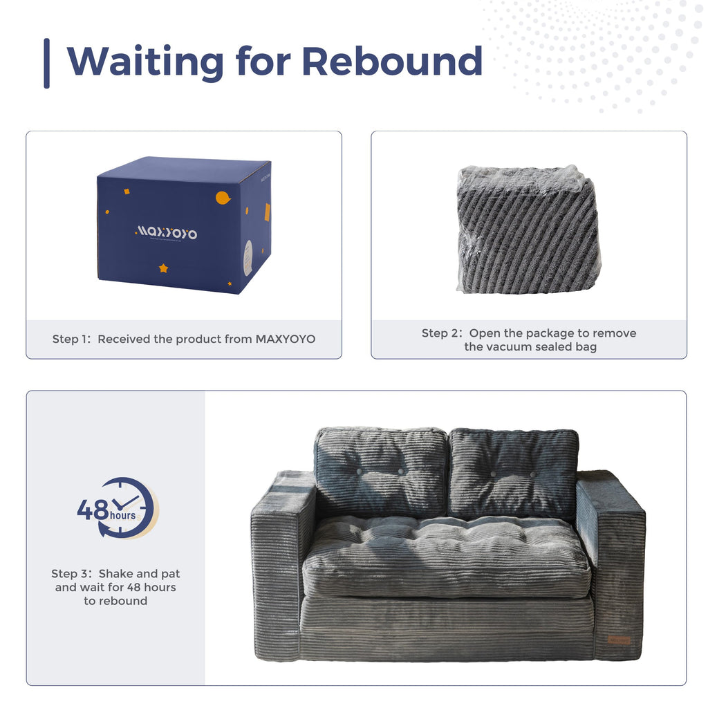 MAXYOYO Convertible Sofa Bed, Pull Out Loveseat Sofa Couch