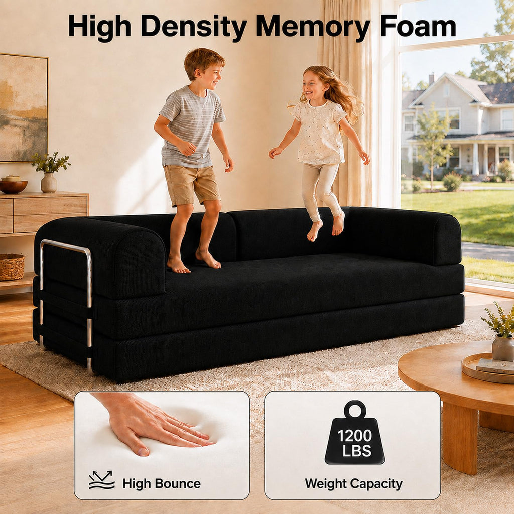 WHGBJA 79" 5 in 1 Convertible Sofa Bed Couch, Modular Sectional, Loveseat