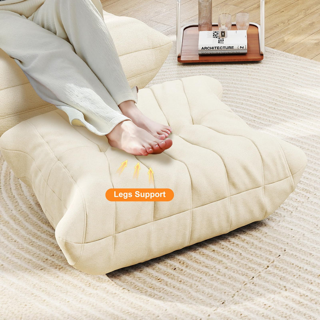 Full Foam 3-Seater Sofa, Bean Bag Floor Couch for Adults, Waterproof Fabric