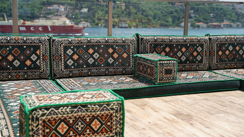 arabicsofa U Shaped Traditional Floor Sofa Majlis Seatingâ Modular Turkish Moroccan Jalsa Set with Washable Covers