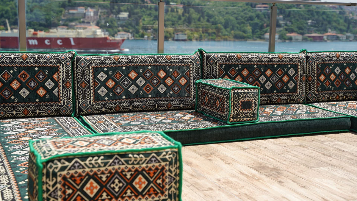 arabicsofa U Shaped Traditional Floor Sofa Majlis Seatingâ Modular Turkish Moroccan Jalsa Set with Washable Covers