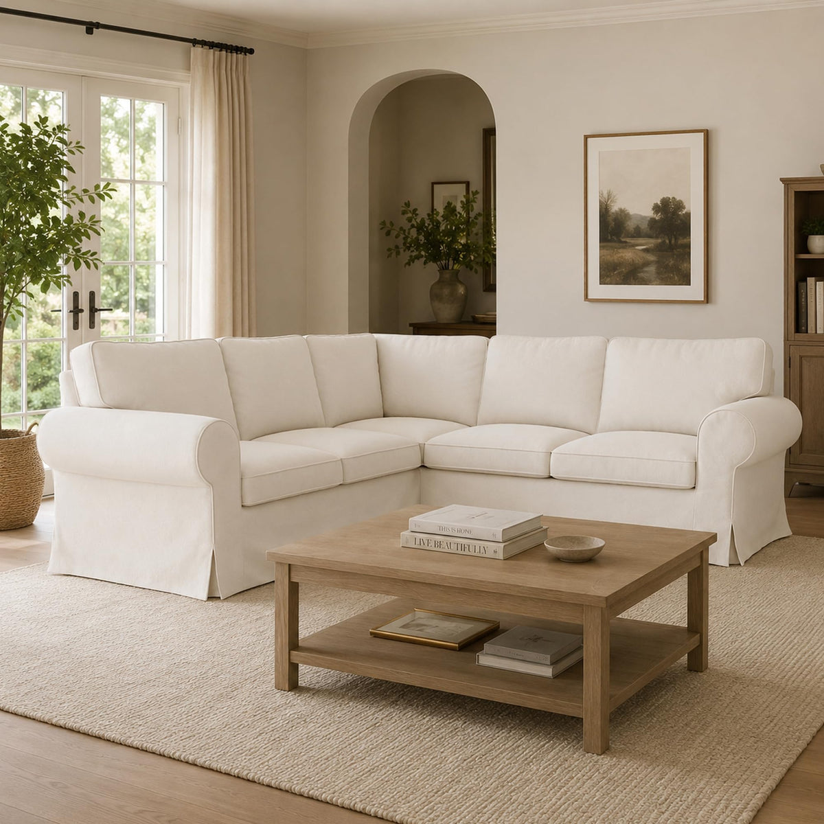 Ektorp 3 Seat Sofa Cover Slipcover Replacement Made for IKEA Ektorp 3 Seat Sofa Cover, Couch Cover Not Include The Sofa Body,Khaki