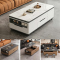 3âinâ1 LiftâTop CoffeeâTable with Storage Drawers & Rolling Casters