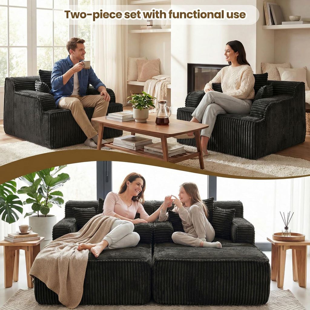 Chaise Lounge Chair Indoor,Boneless Chair with Ottoman,Comfy Reading Chair for Adults,Small Sofa Bed Couch for Living Room,Single Sleeper Chair Bed,Beige
