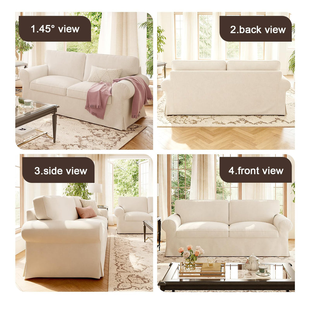 Ektorp 3 Seat Sofa Cover Slipcover Replacement Made for IKEA Ektorp 3 Seat Sofa Cover, Couch Cover Not Include The Sofa Body,Khaki