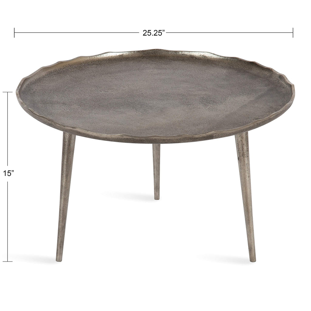Kate and Laurel Alessia Modern Coffee Table, 26 x 26 x 15, Gold, Metal Coffee Table with Antique Detailing for Storage and Display