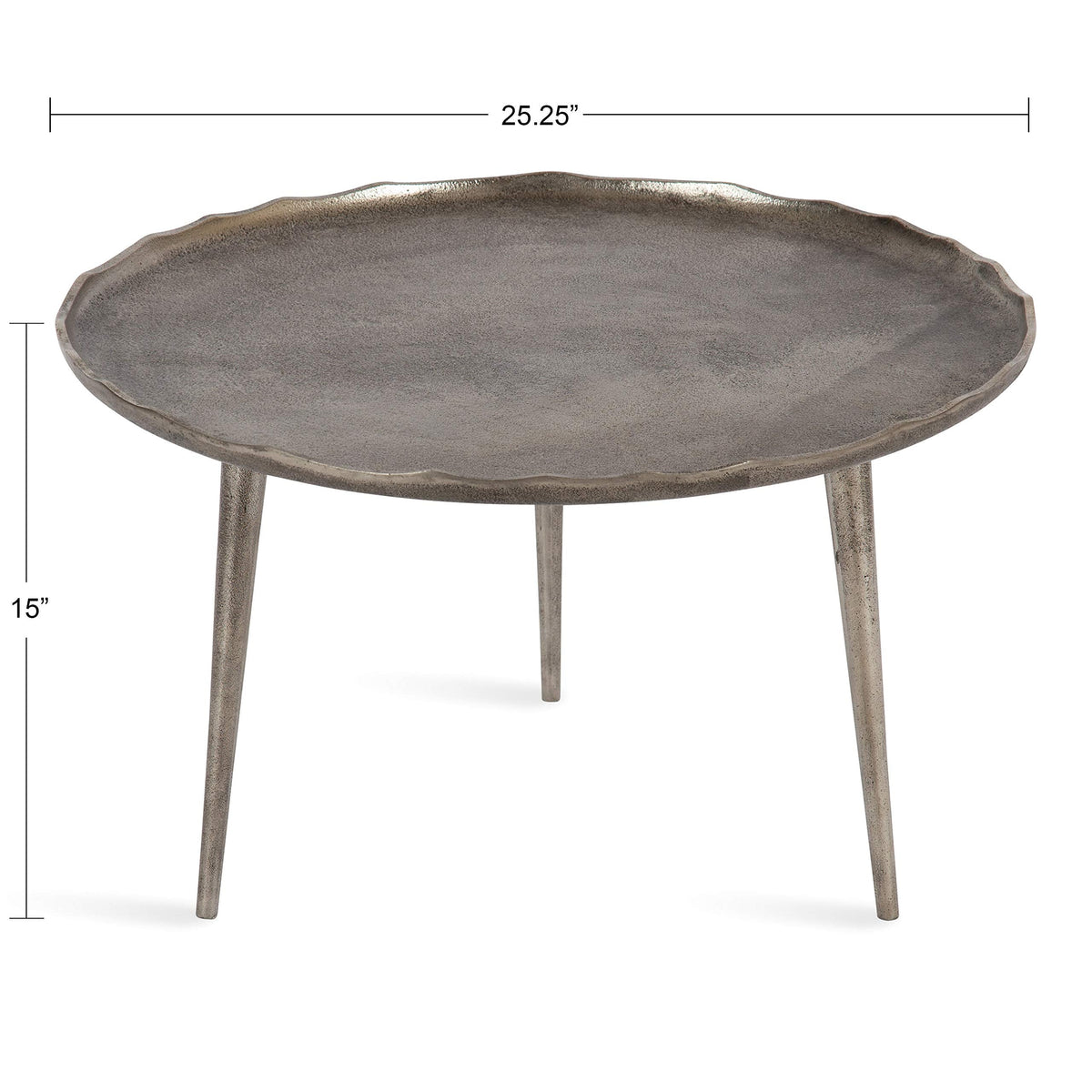 Kate and Laurel Alessia Modern Coffee Table, 26 x 26 x 15, Gold, Metal Coffee Table with Antique Detailing for Storage and Display
