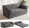 JUIKURY Convertible Sofa Bed, 3-in-1 Foldable Loveseat Couch with Armrest, Corduroy Floor Sofa & Sleeper Bed, No Assembly High-Density Foam Futon Mattress for Living Room, Small Apartment, Dorm