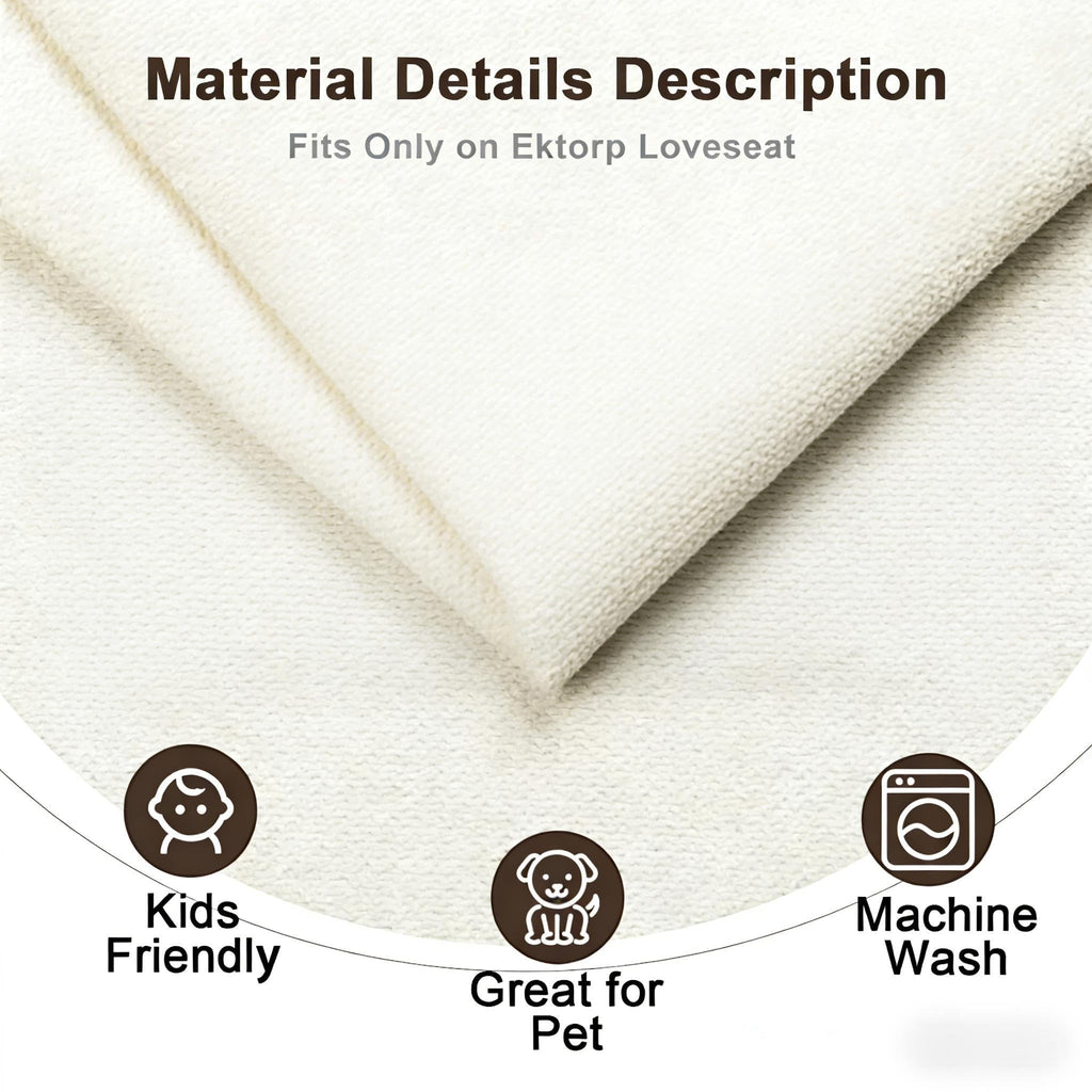 Ektorp 3 Seat Sofa Cover Slipcover Replacement Made for IKEA Ektorp 3 Seat Sofa Cover, Couch Cover Not Include The Sofa Body,Khaki