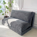 MAXYOYO Folding Sofa Bed, Extra Thick and Long Floor Sofa Convertible Chair with Washable Cover, Floor Couch Lounge Bean Bag Bed for Living Room, Dark Grey, 54x91 Inch