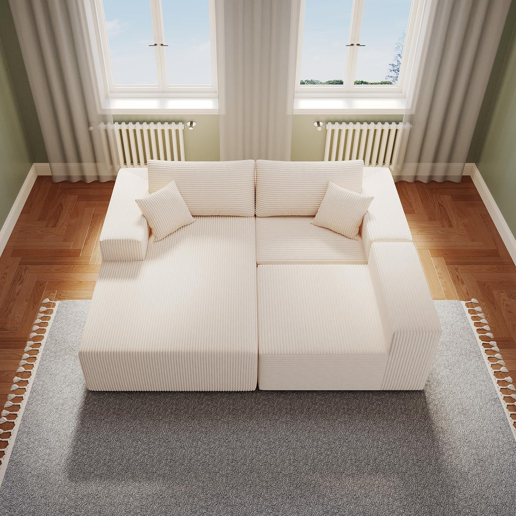 WHGBJA 79" 5 in 1 Convertible Sofa Bed Couch, Modular Sectional, Loveseat