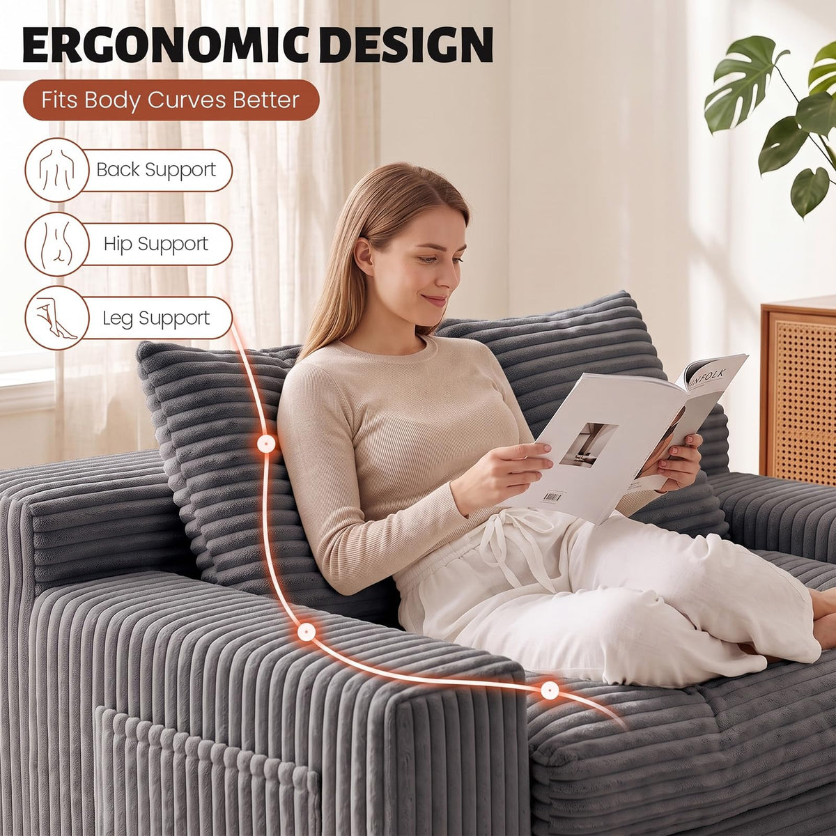 Small Boneless Couch, Boneless Loveseat Convertible Sofa Bed Sleeper Sofa Couch Bed with 2 Pillows, Corduroy Folding Floor Futon Foldable Boneless Couch for Living Room, Guest Room, Small Space, Black