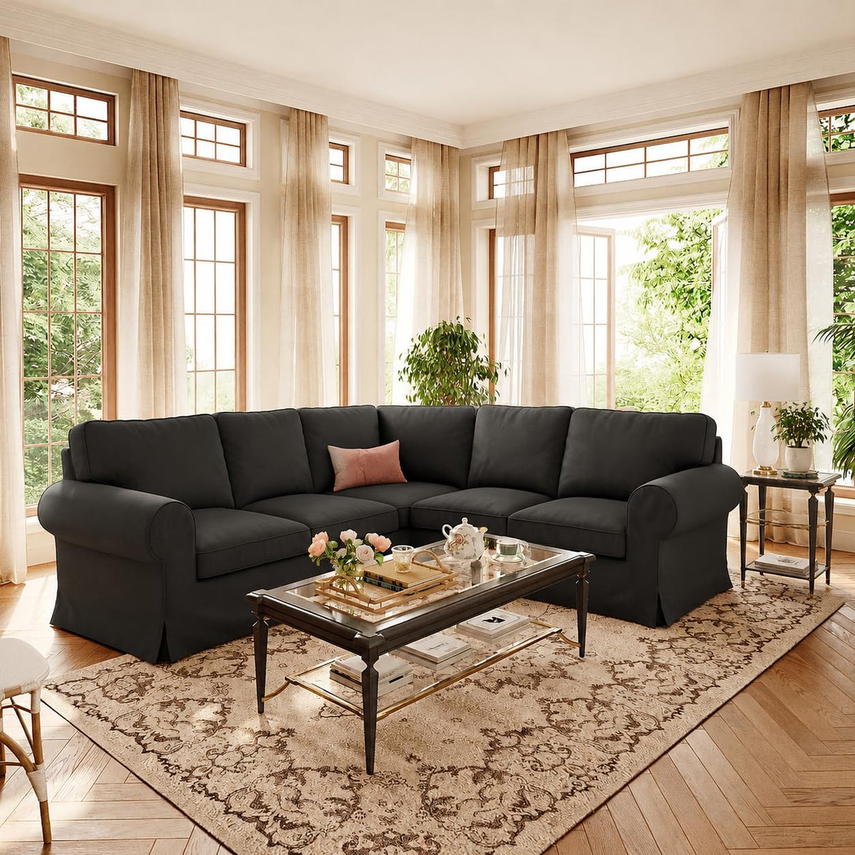 Ektorp 3 Seat Sofa Cover Slipcover Replacement Made for IKEA Ektorp 3 Seat Sofa Cover, Couch Cover Not Include The Sofa Body,Khaki