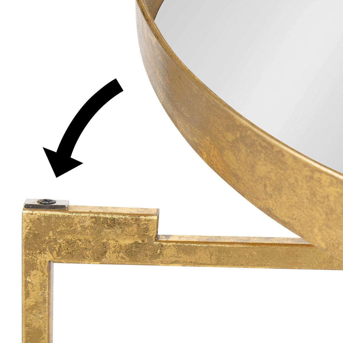Kate and Laurel Celia Modern Round Coffee Table; 28 x 28 x 19; Black and Gold; Coffee Table for Living Room Decor; Storage; and Display