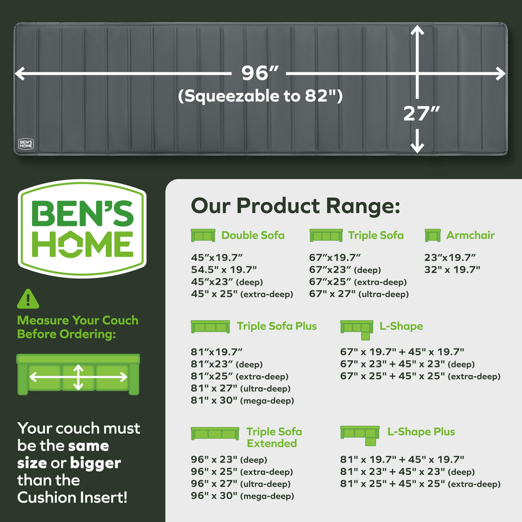 BEN'SHOME Deep Seat Couch Cushion Support Board, Sagging Sofa 68-81" x 30"