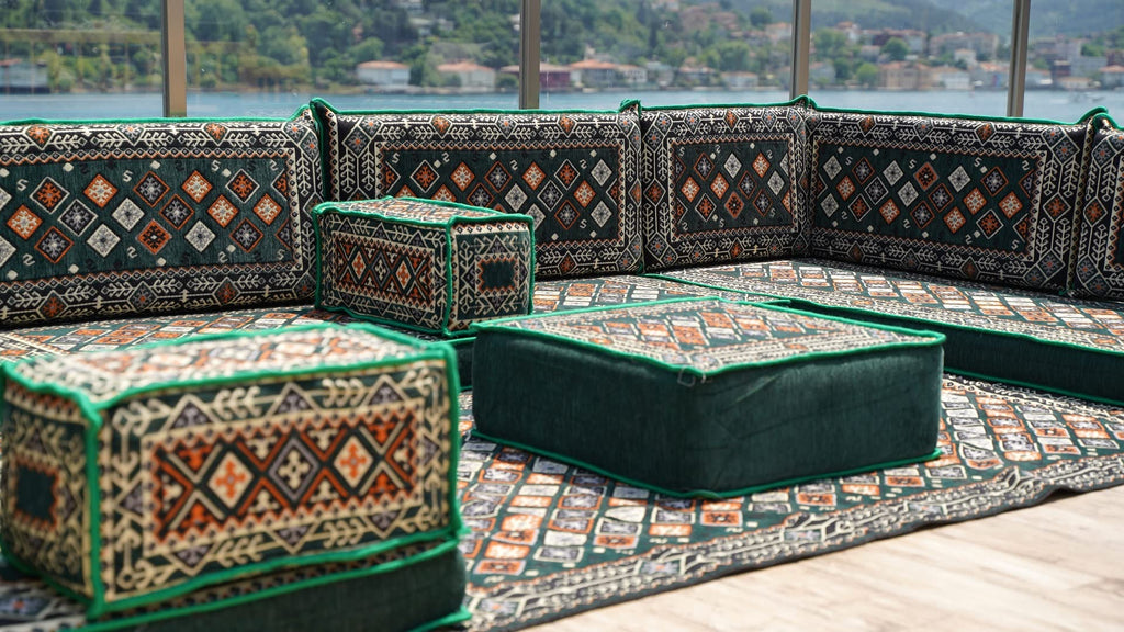 arabicsofa U Shaped Traditional Floor Sofa Majlis Seatingâ Modular Turkish Moroccan Jalsa Set with Washable Covers